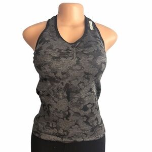 Gymshark Adapt Seamless Black Camo Compression Tank Top